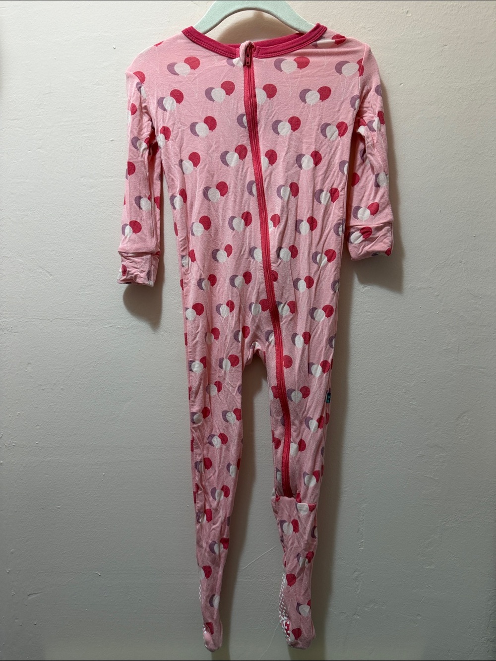 Kickee Pants Pink Balloon-Print Kids One-Piece Pajamas 18-24
